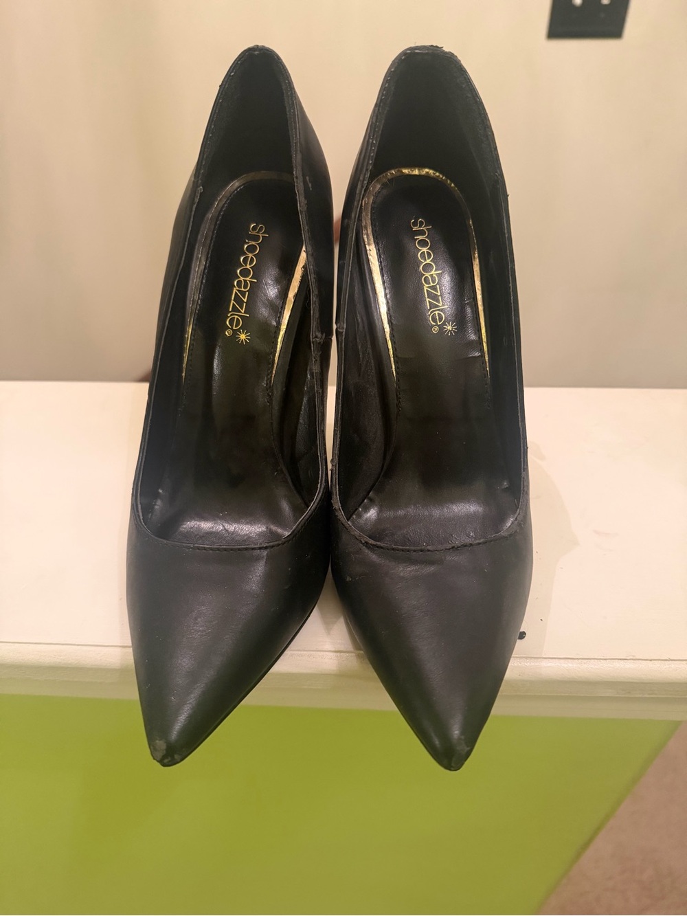 Shoe Dazzle Black Pointed Toe Stiletto Pumps